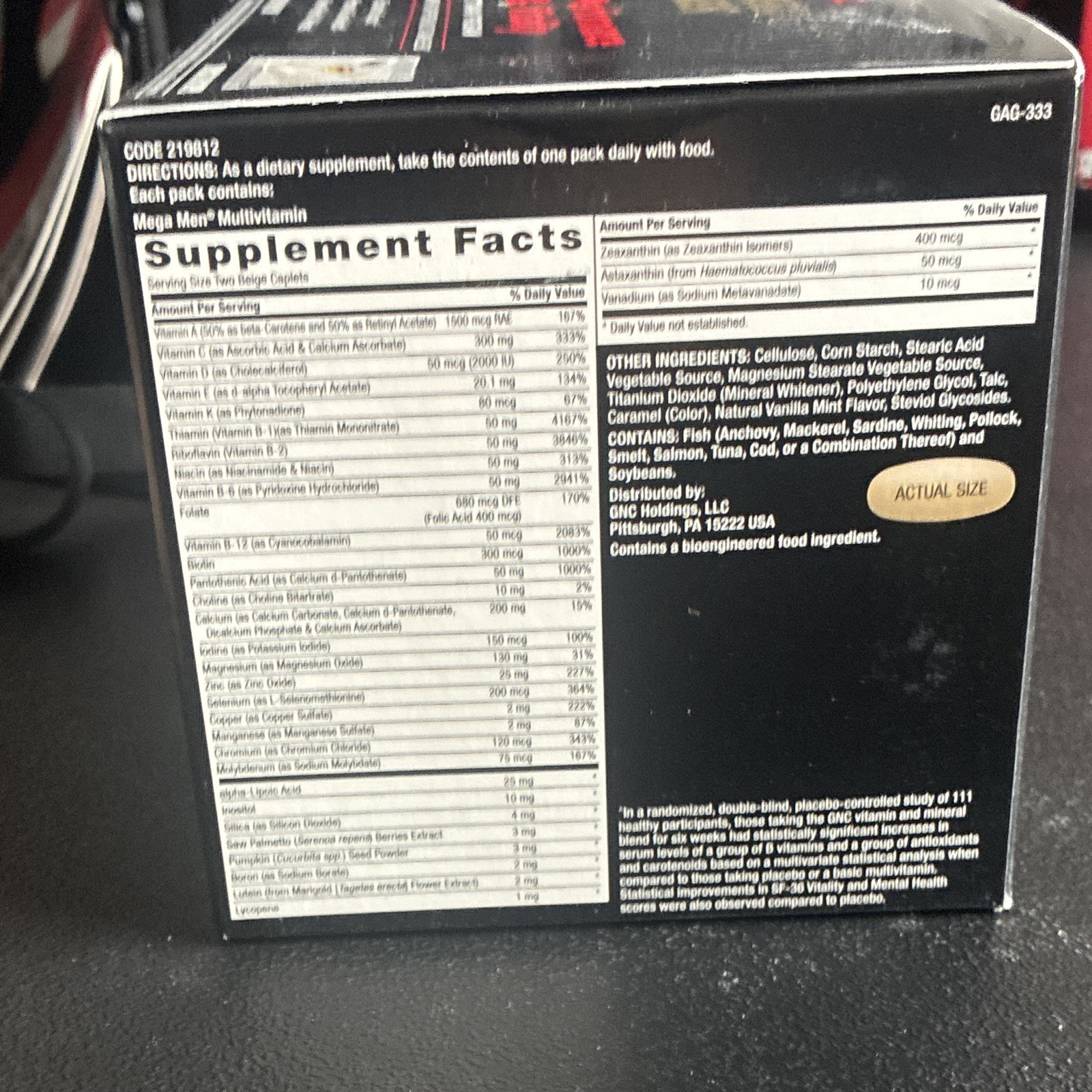 GNC Mega Men Performance & Vitality Vitapak 30-Day 30 Pack Gluten-Free ex 06/27