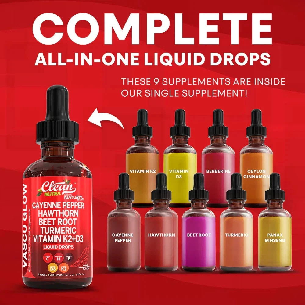 Clean Nutra Cayenne Pepper Supplement Liquid Drops + Hawthorn Berry