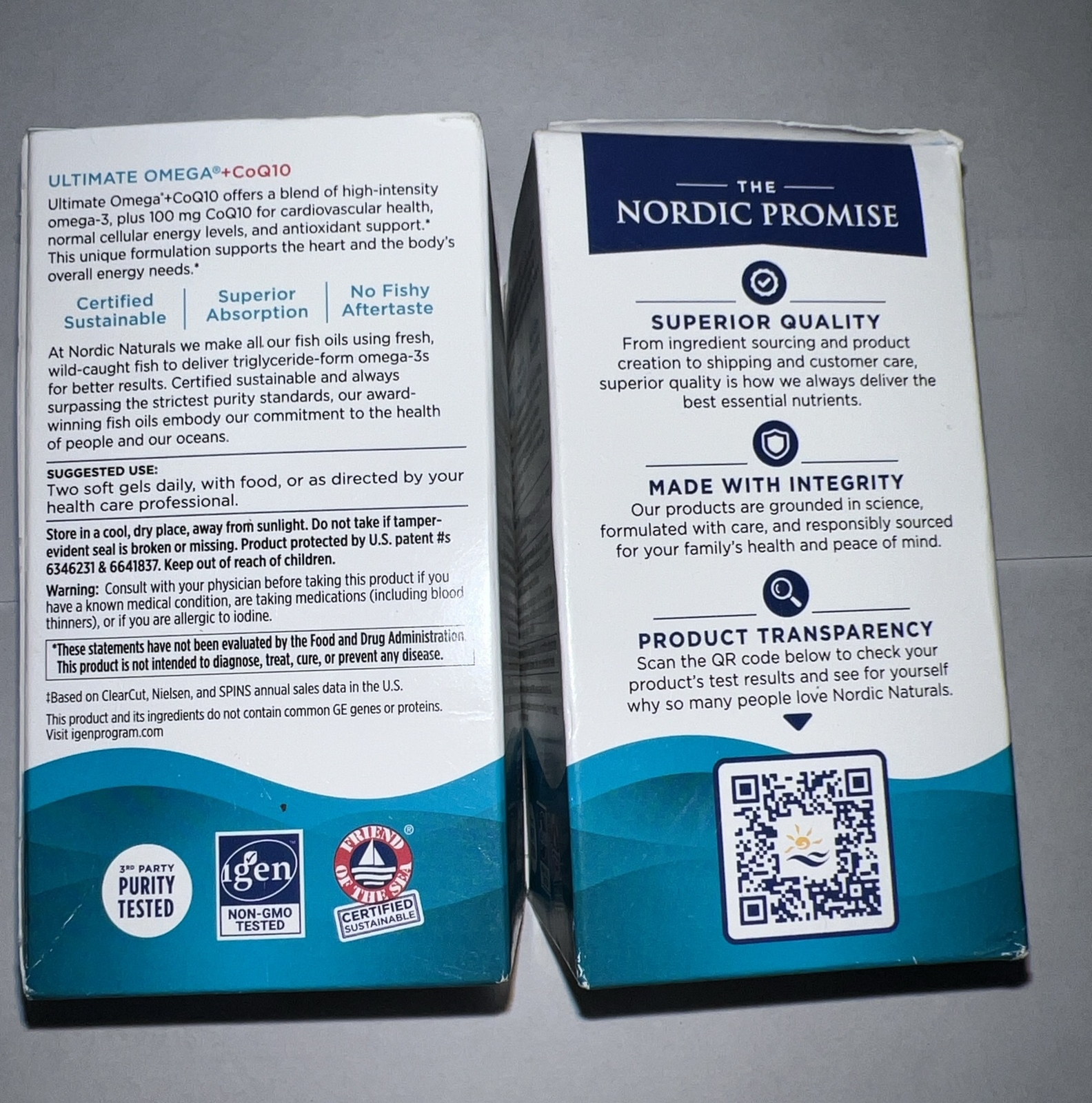 2 Bottles Of Nordic Naturals Ultimate Omega+CoQ10 120 Total Soft Gels 2027/02