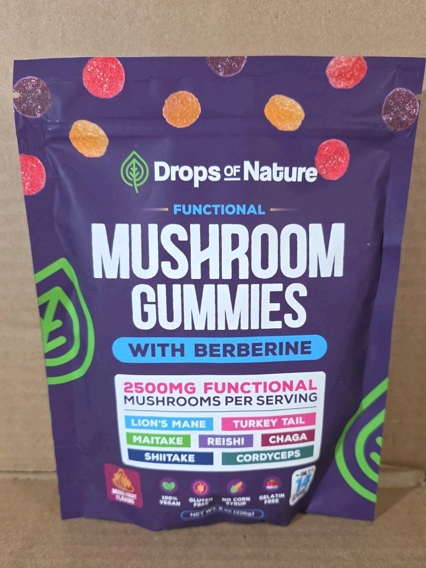Mushroom Gummies & Berberine Supplement – Lion’s Mane, Turkey Maitake,… Tail,