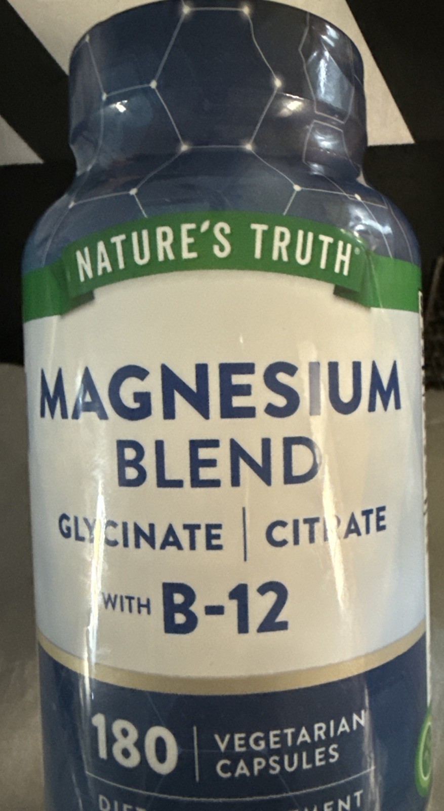 Nature’s Truth Magnesium BLEND Citrate & GLYCINATE-VIT B-12–180 Count Exp-11/28