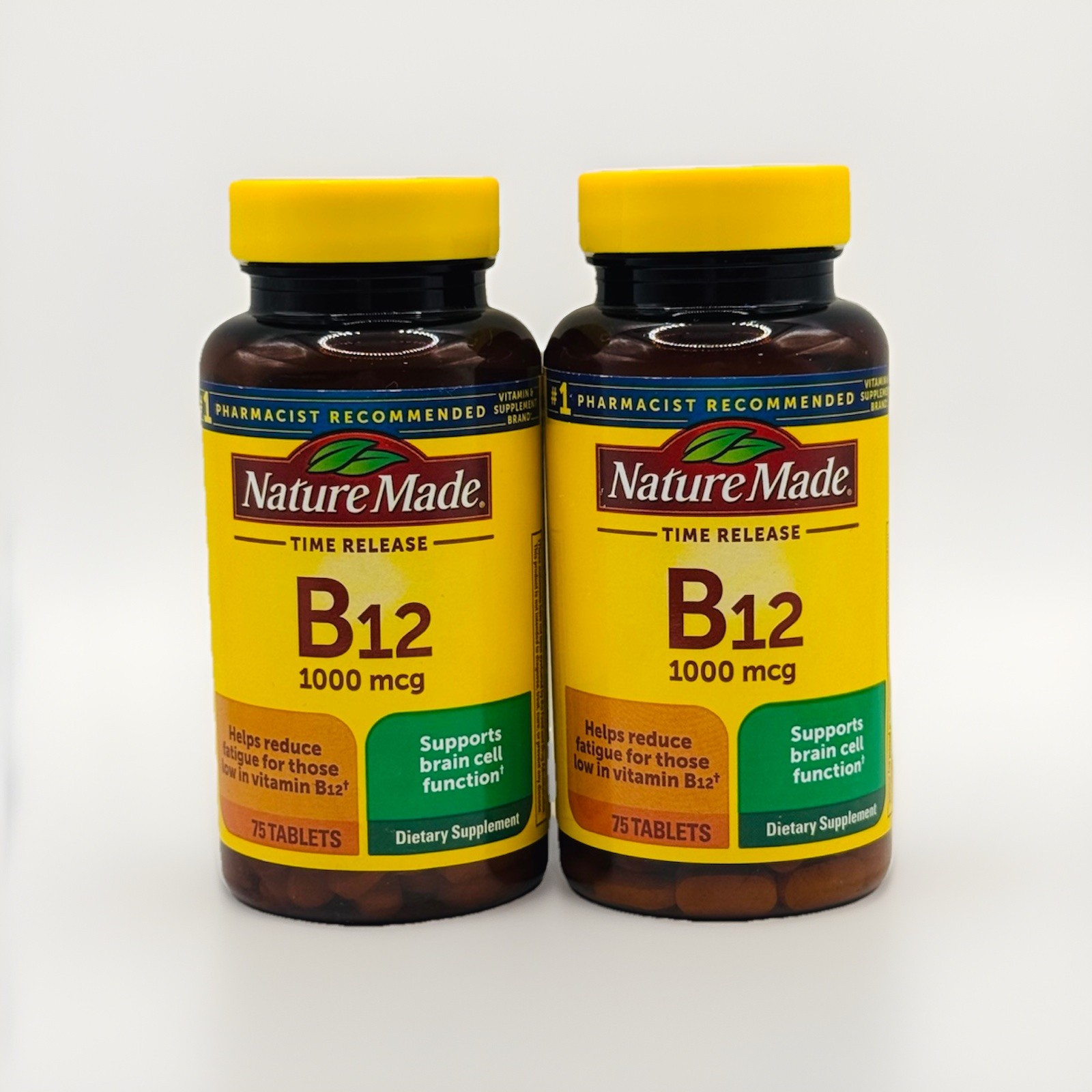 Nature Made Vitamin B12 1000 mcg Time Release Tablets 75 Count Ex 12/2027 2x