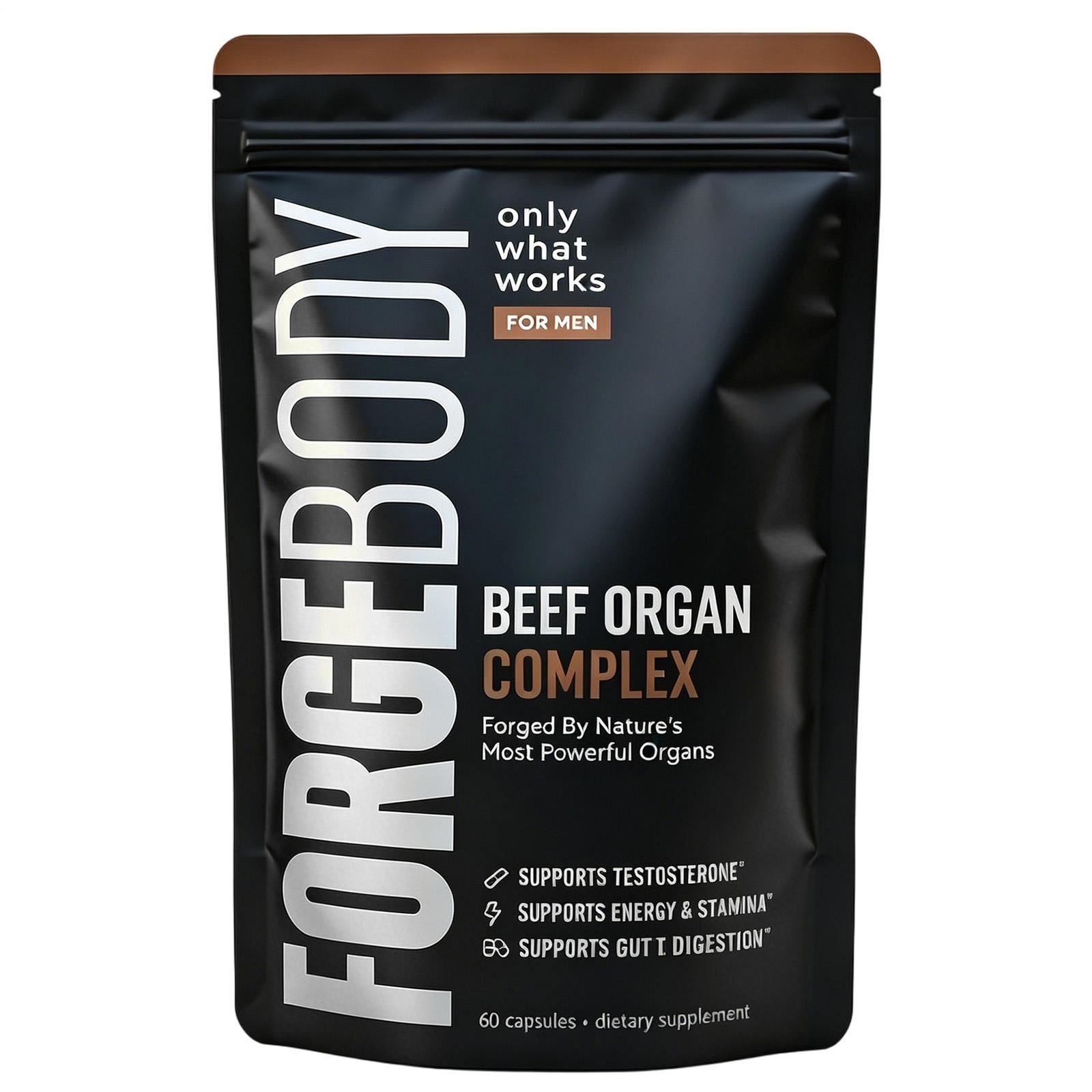 FORGEBODY Beef Organ Capsules Complex Supplement Supports Body Health & Brain