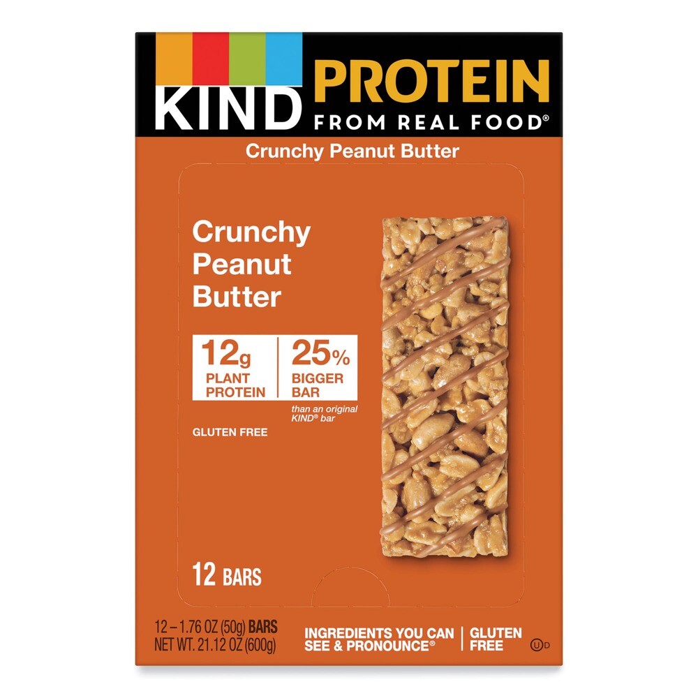 KIND 26026 1.76 oz. Protein Bars – Crunchy Peanut Butter (12/PK) New