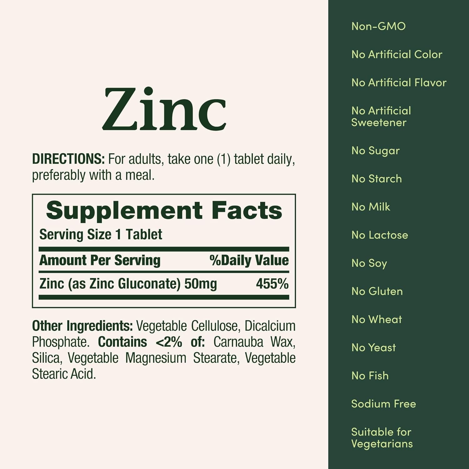 Nature’s Bounty Zinc 50mg | Immune System, Skin, 100 Caplets