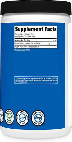 Nutricost Creatine Monohydrate Micronized Powder 500G, 500 Gram (Pack of 1)