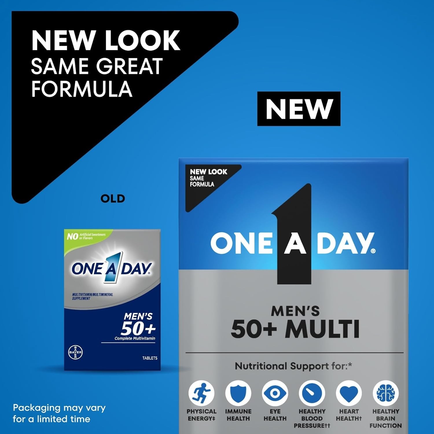One A Day Men’s 50+ Multivitamins, Supplement with A, C, D, E Zinc for Immune