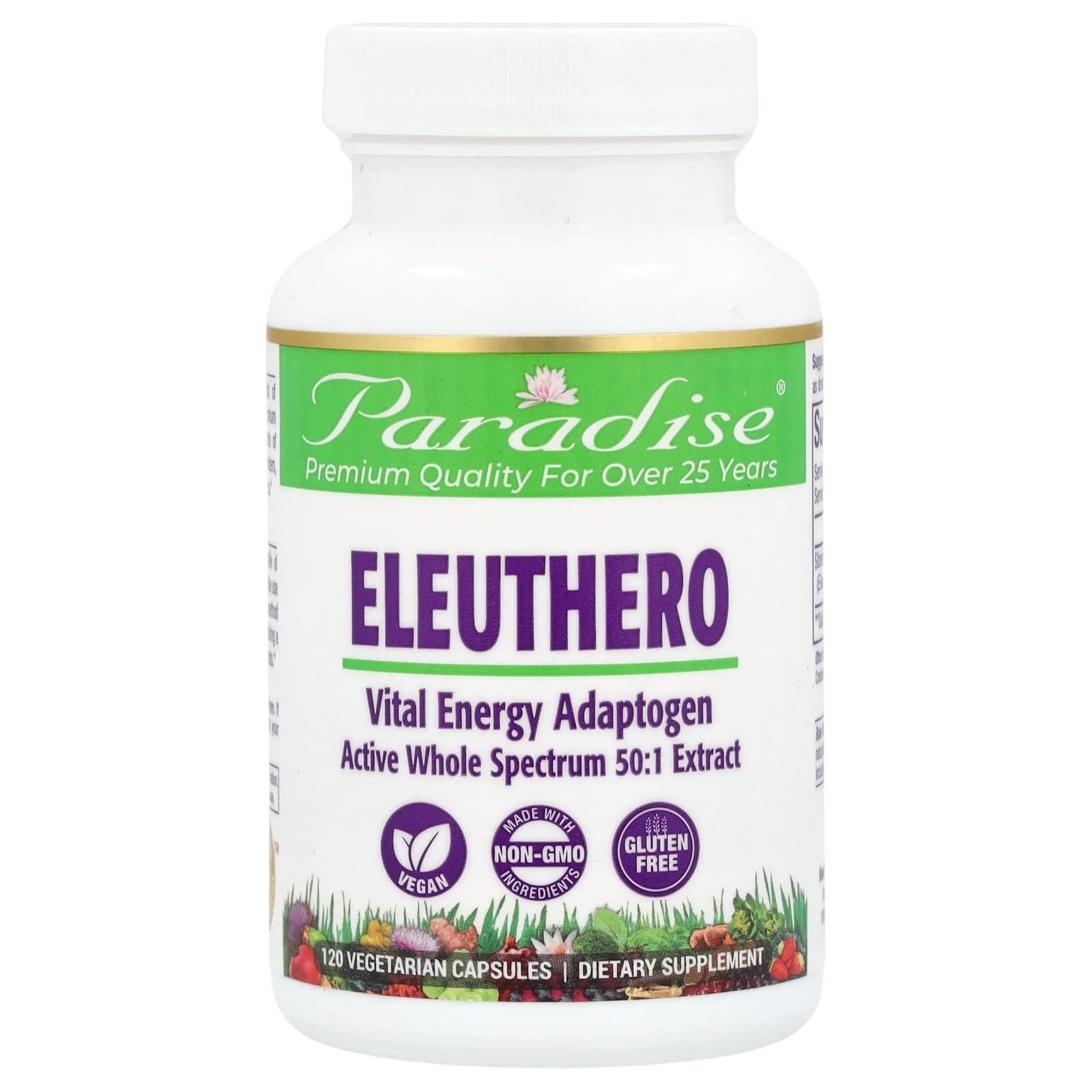 2 X Paradise Herbs, Eleuthero, 120 Vegetarian Capsules (250 mg per Capsule)