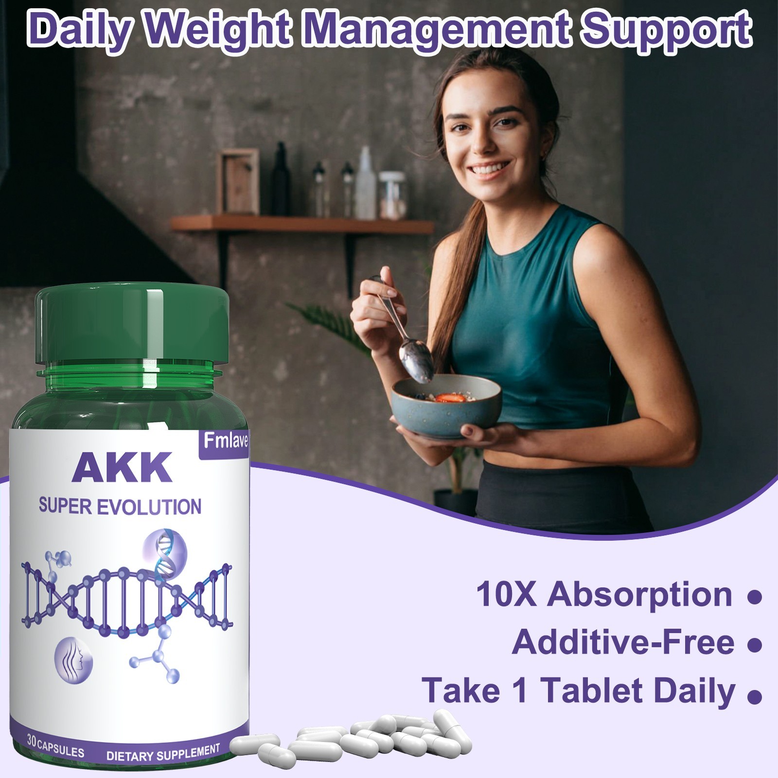 New Formula Akkermansia Muciniphila Live Probiotic Capsules Gut Health Support