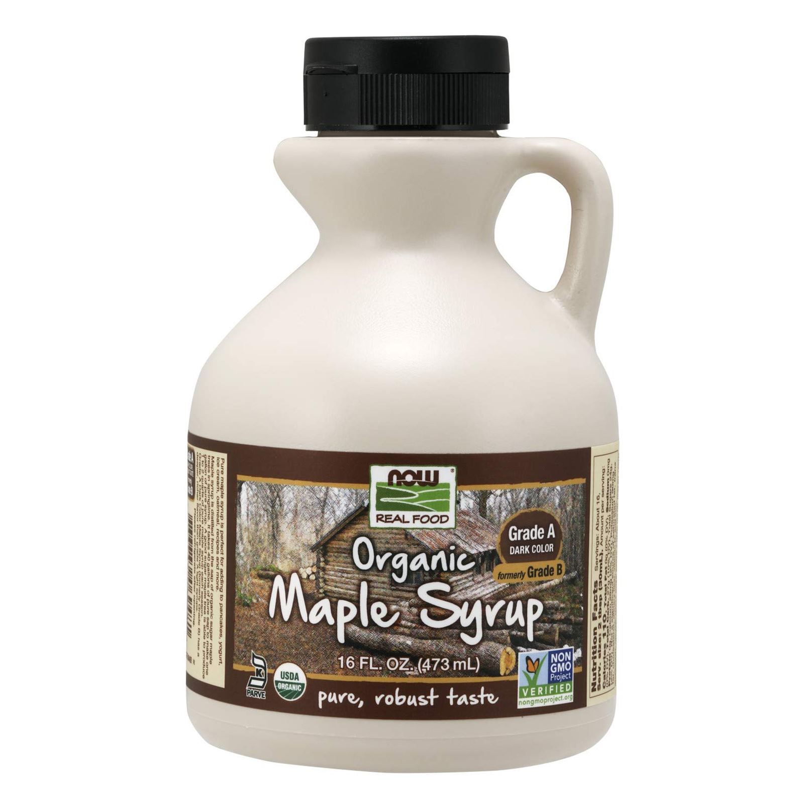 NOW FOODS Maple Syrup Organic Grade A Dark Color 16 oz