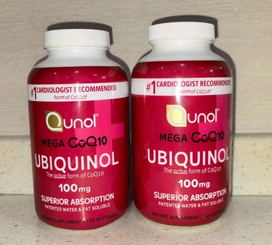 Qunol Mega Ubiquinol CoQ10 100mg, Fat Soluble Natural – 120 Count (Pack of 2)