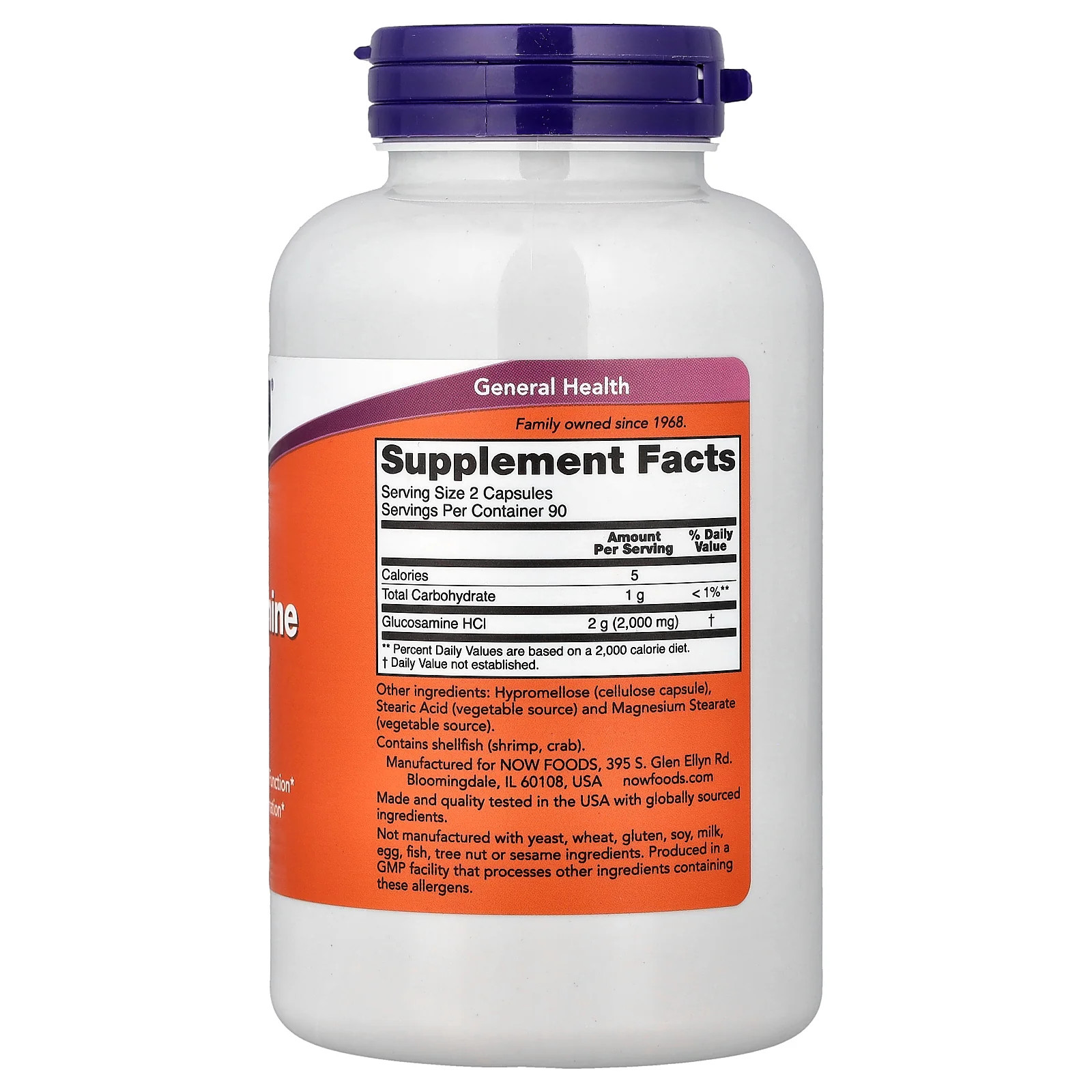 2 X NOW Foods, Glucosamine ‘1000’, 180 Capsules (1,000 mg per Capsule)