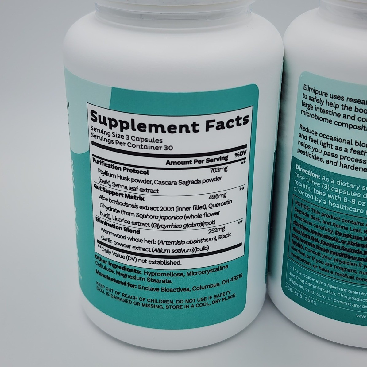 bottles 1-3 Elimipure Gut Cleanse & Restore Supplement 90 capsules hot sealed
