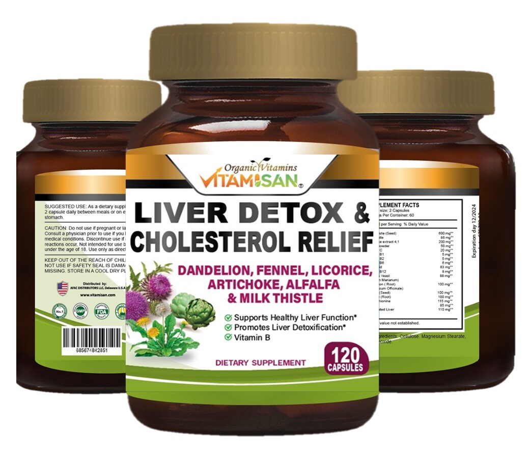 #1 Tablets liver clean health support fat naturals detox cleanse 120 cap