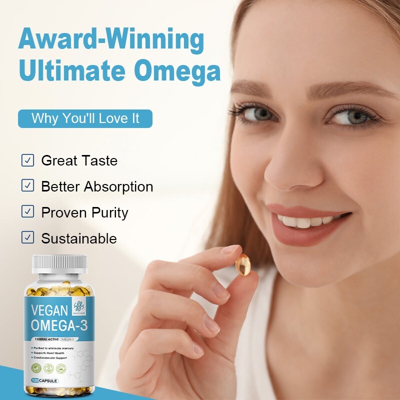 120 Omega 3 Fish Oil Capsules 3x Strength 1200mg EPA & DHA, Highest Potency US