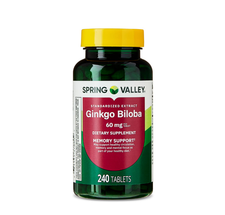Spring Valley Extract Ginkgo Biloba Herbal Supplement 60 mg, 240 ct Always Fresh