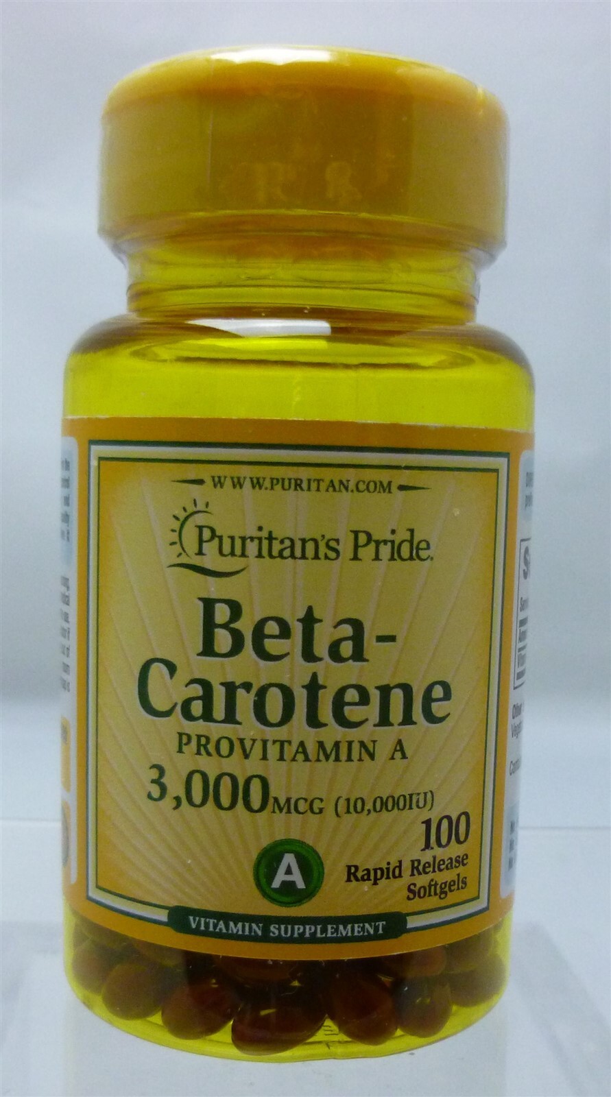 Puritans Pride Beta-Carotene ProVitamin A 10,000 IU Softgels 100 Ct Exp 05/2025