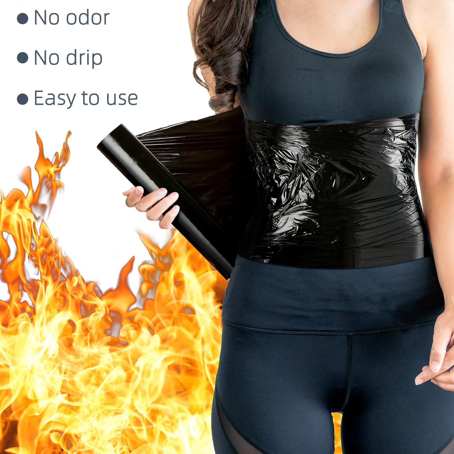 60m Black Osmotic Plastic Body Wrap for Workout & Sweat Enhancement