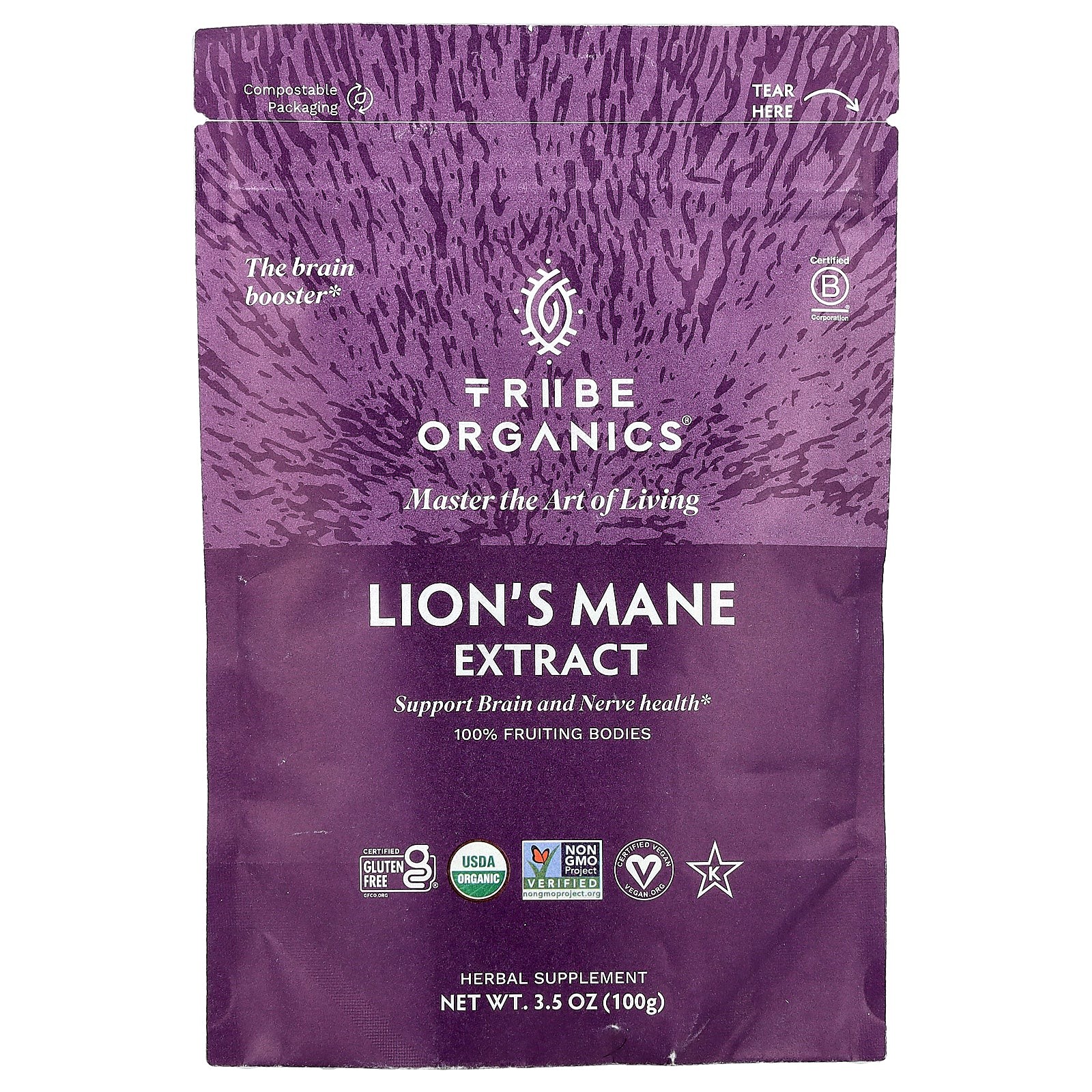 2 X Tribe Organics, Lion’s Mane Extract, 3.5 oz (100 g)