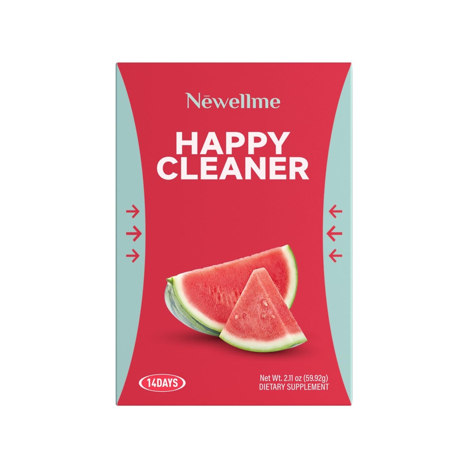 NEWELLME Happy Cleaner SuperGreens Powder SugarFree Watermelon Mix 14pk EXP02/27