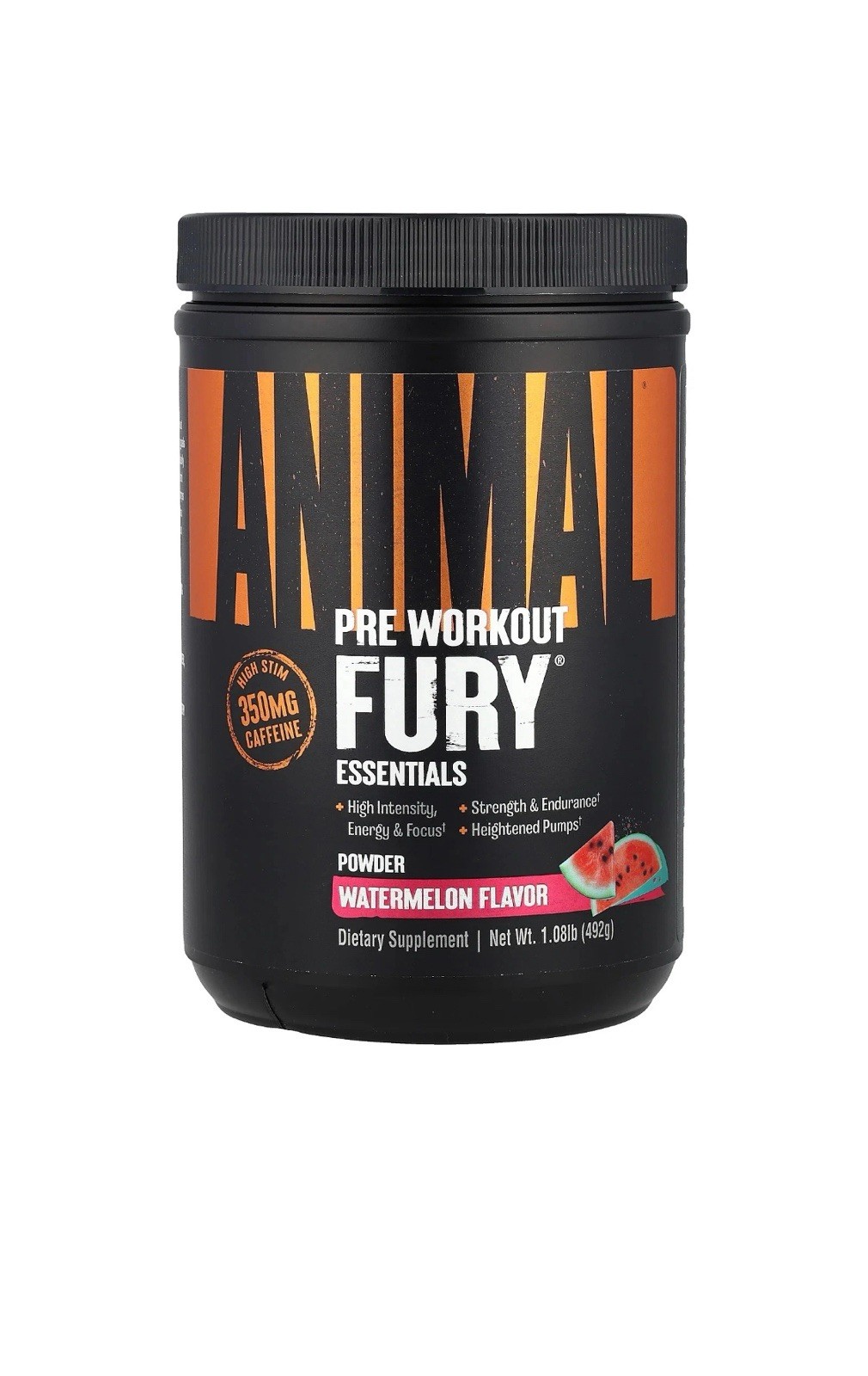 Fury®, Essentials, Pre Workout, Watermelon, 1.08 lb (492 g). Exp 06/2028
