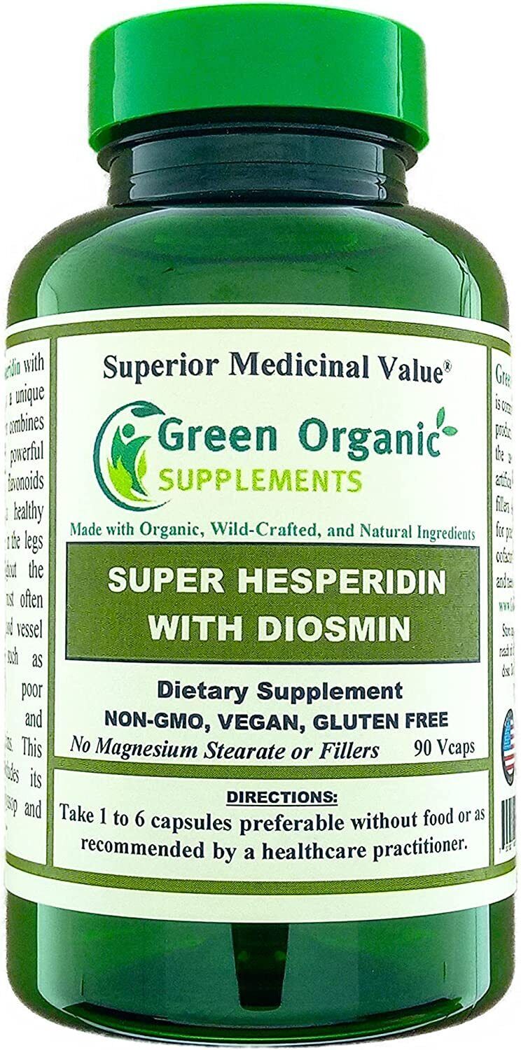 Green Organics Super Hesperidin with Diosmin Vegan Capsules- Healthy Blood Flow
