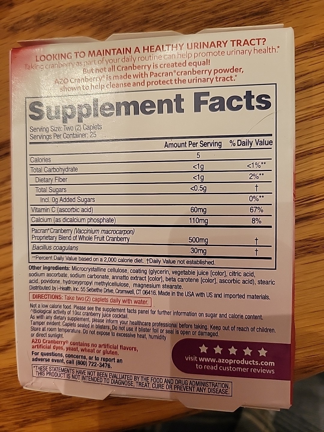 AZO URINARY TRACT HEALTH CRANBERRY 50 Caplets 3 Packs Exp 10/26