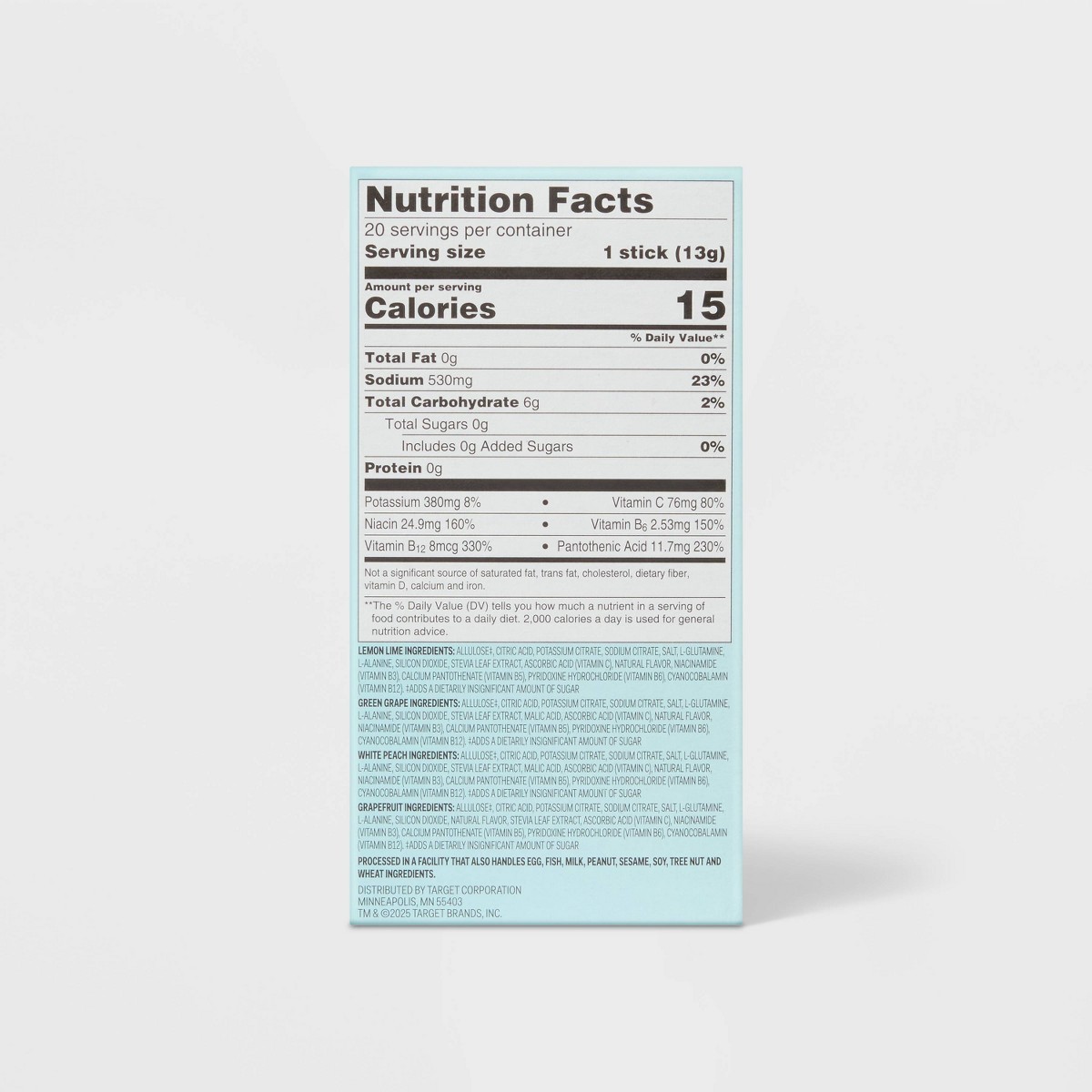 Sugar Free Hydration Supplement Powder – Variety Pack – 9.2oz/20ct – up&up™