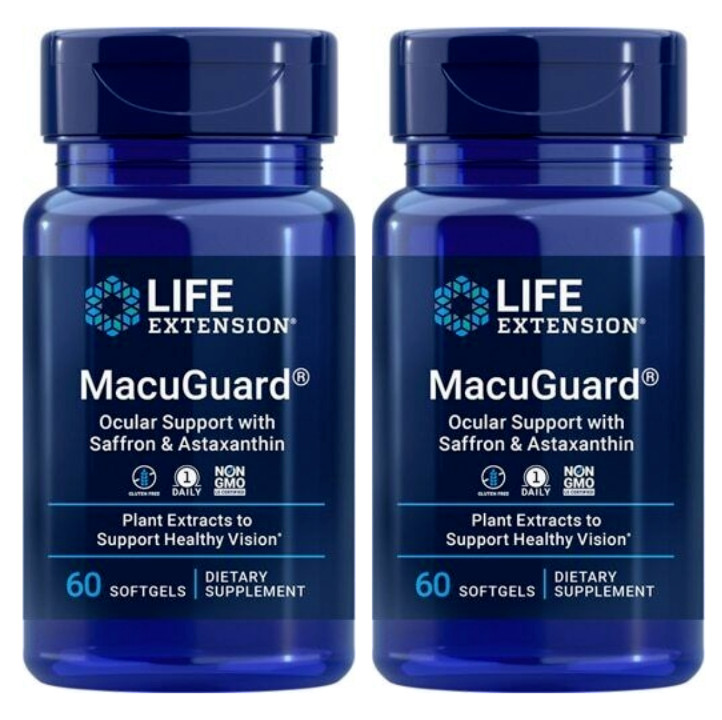 Life Extension MacuGuard Ocular Support with Saffron and Astaxanthin 2X60gels