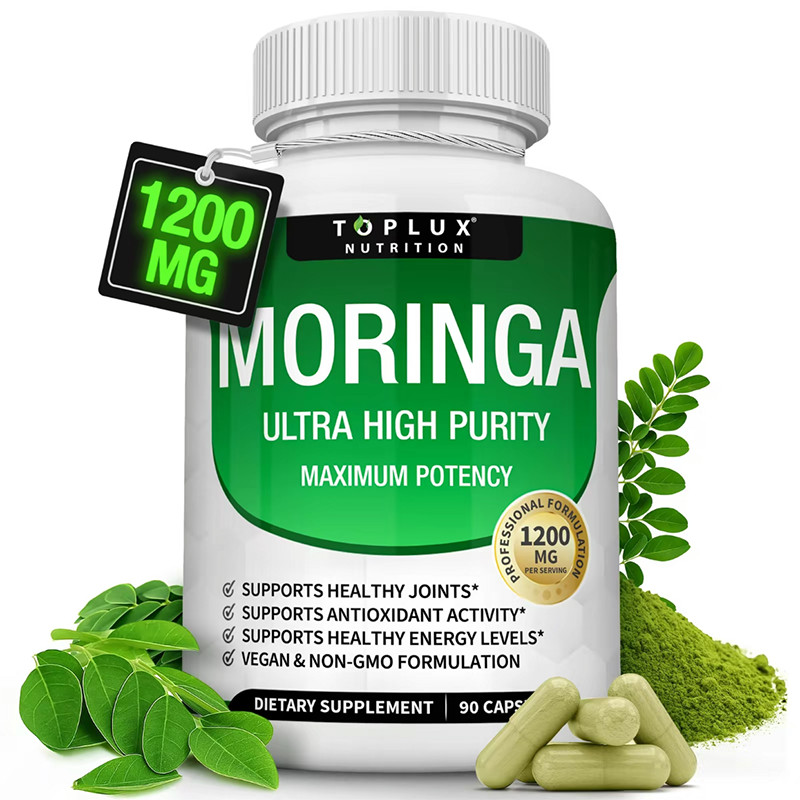 【2 PCS】Moringa Capsules 1200mg -Pure Moringa Powder for lmmune, Gut health 90