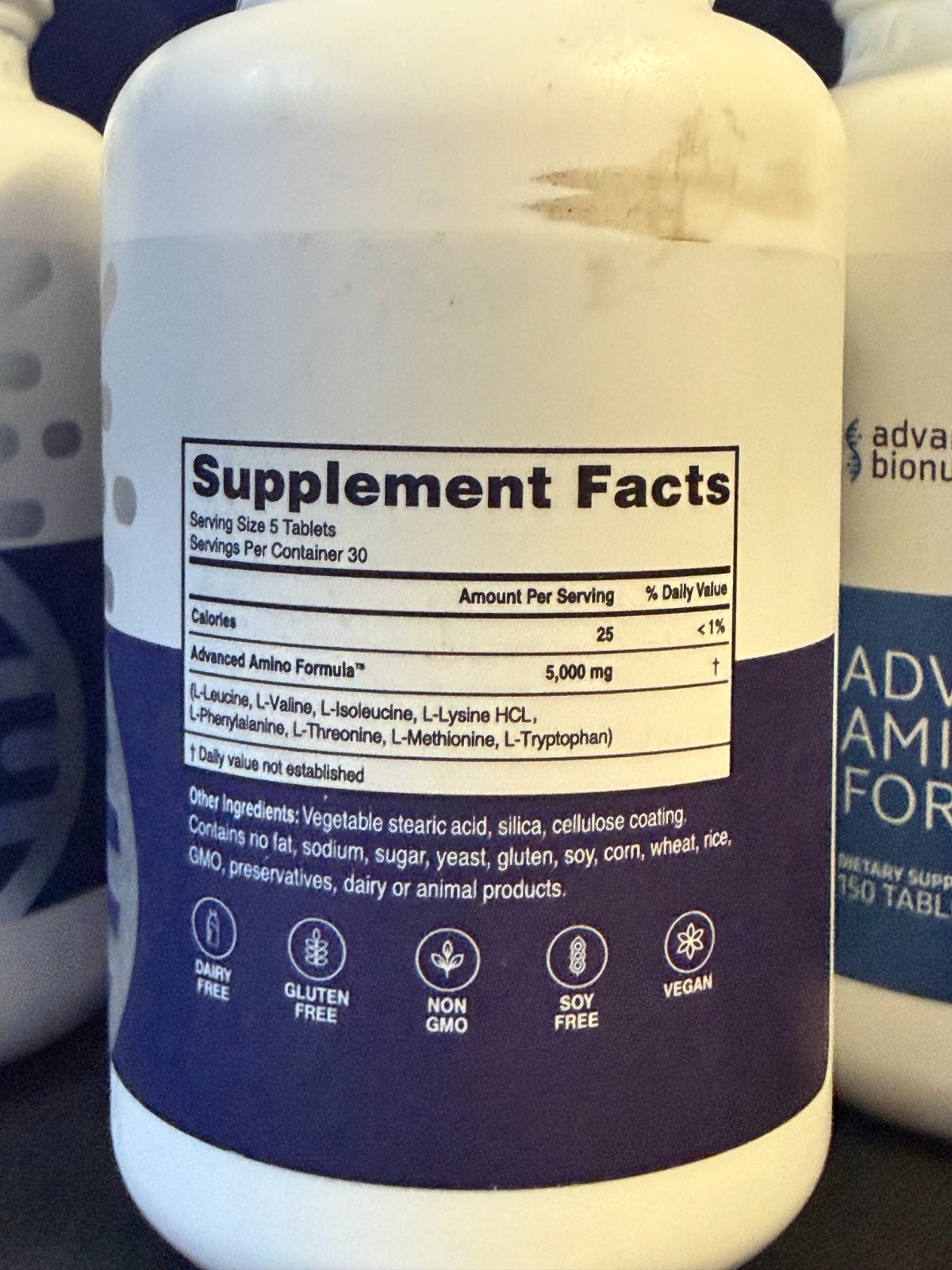 3 x 150 tabs Advanced Bionutritionals Advanced Amino Formula Leucine Mfg 12/2023