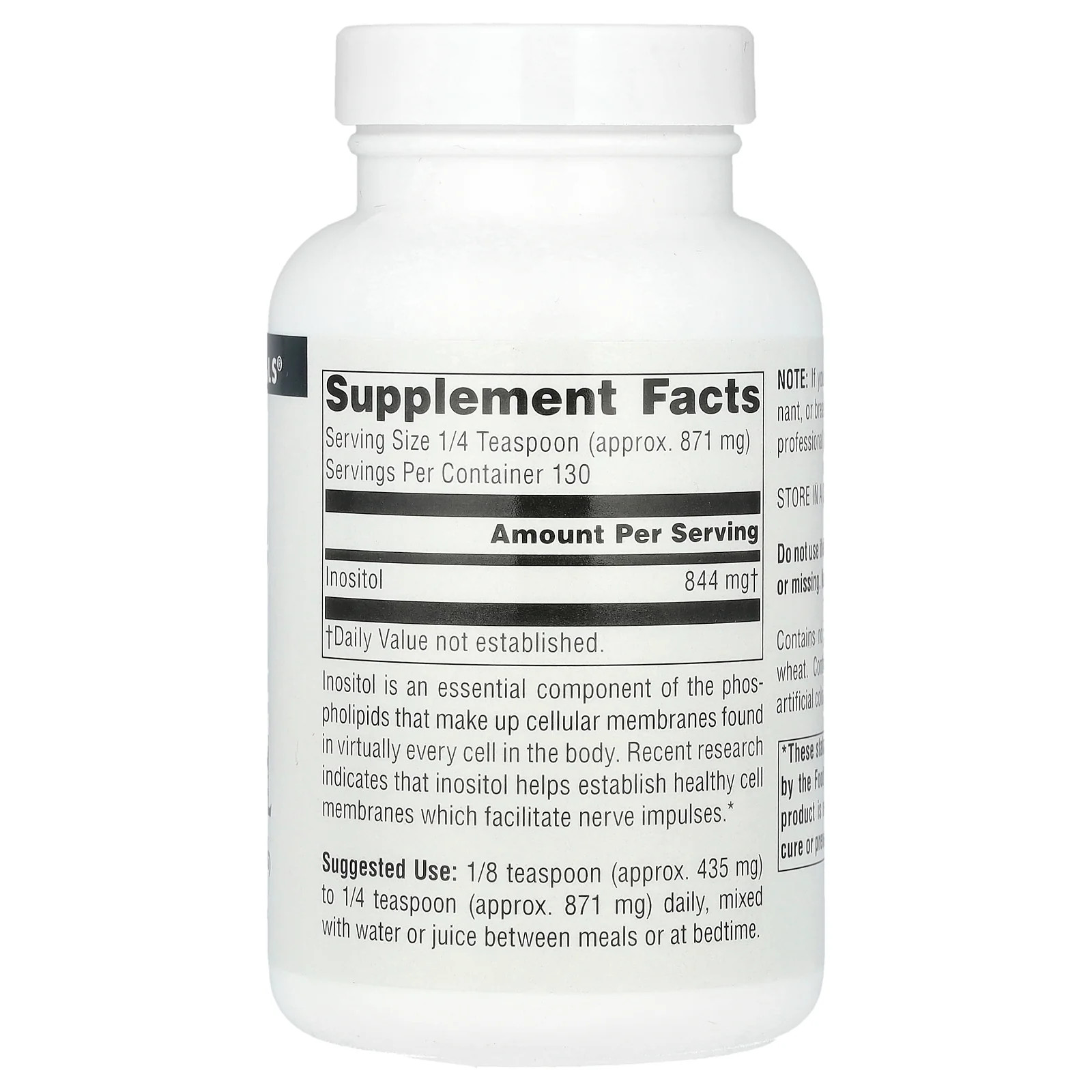 2 X Source Naturals, Pure Inositol Powder, 4 oz (113.4 g)