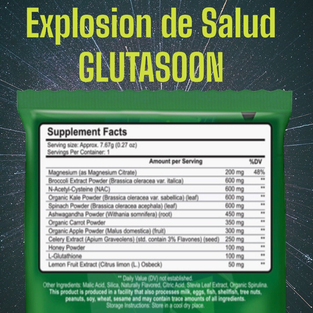 7 SACHETS GLUTASOON GREENFOOD FORMADOR DE GLUTATION, PIERDA PESO INMEDIATAMENTE
