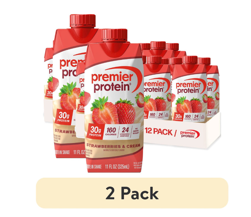 Premier Protein Shake Strawberries Cream 2 Pack 12ct 30g Protein