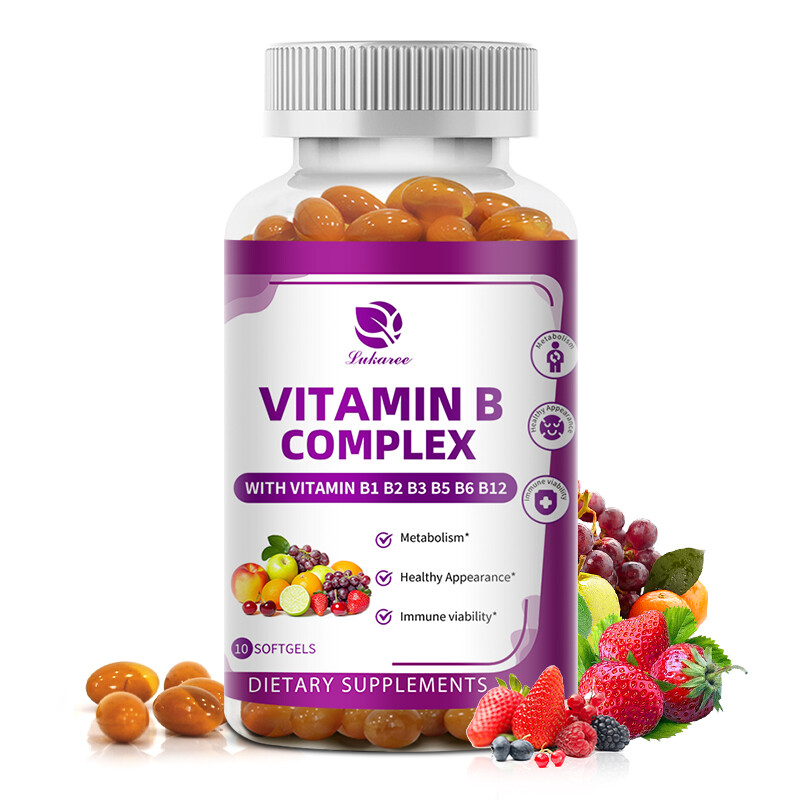 Vitamin B Complex 120 Capsules B1,B2,B3,B5,B6,B7,B9,B12, Immune Support Pills