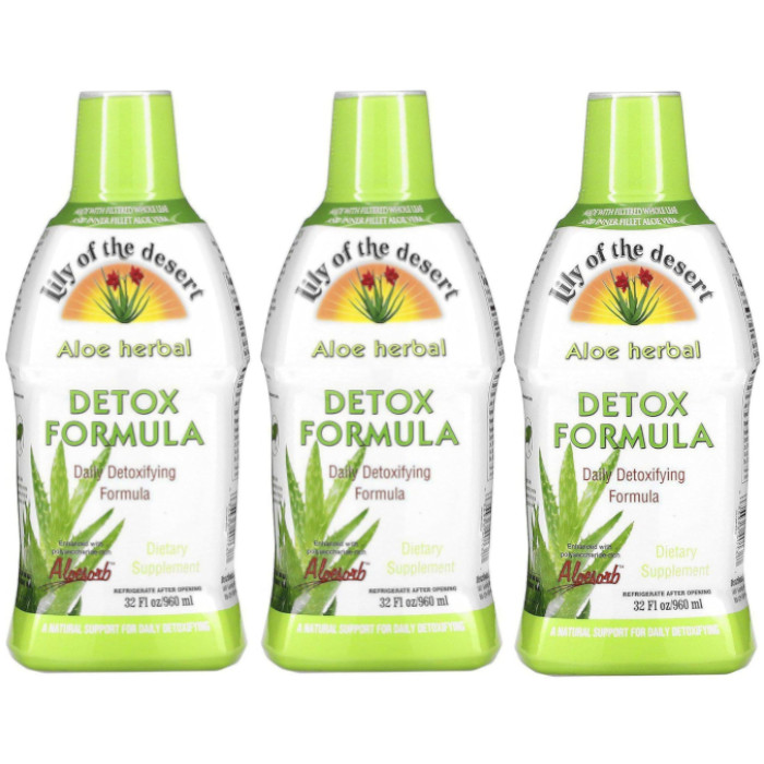 Lily of the Desert Aloe Herbal Detox Formula 32 fl. oz Each (Pack of 3)