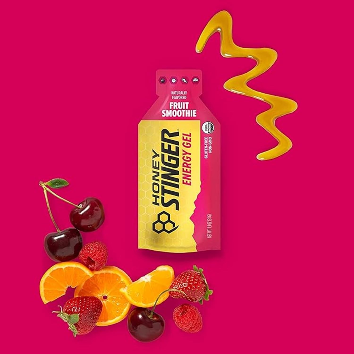 Portable Organic Energy Gel for Running – 12 Convenient Fruit Smoothie Packs