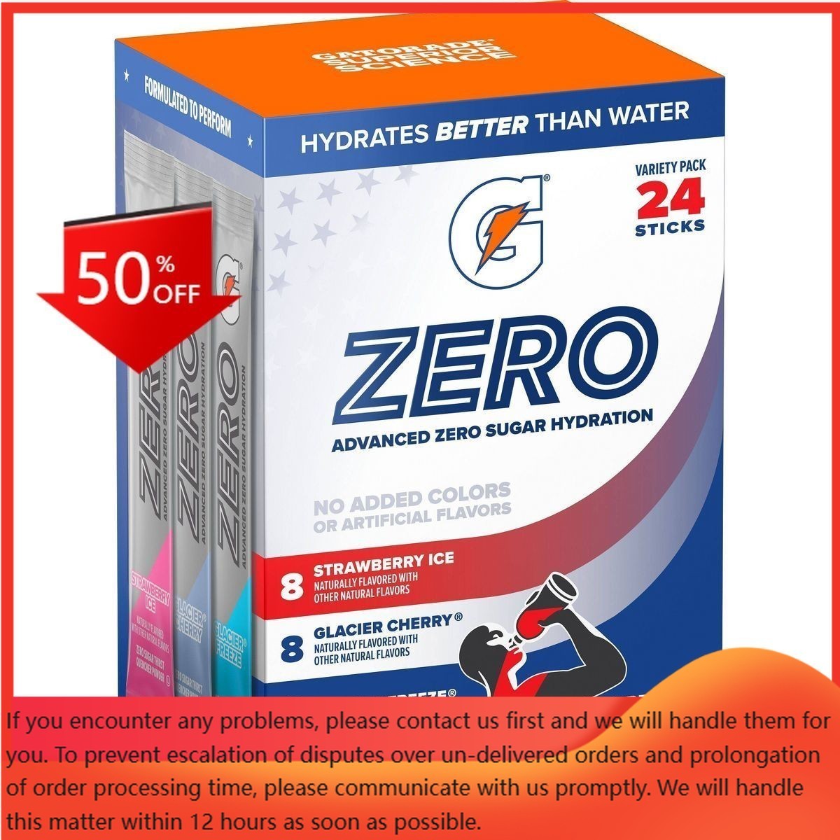 Gatorade G-Zero Powder Sticks Variety Pack – 24ct