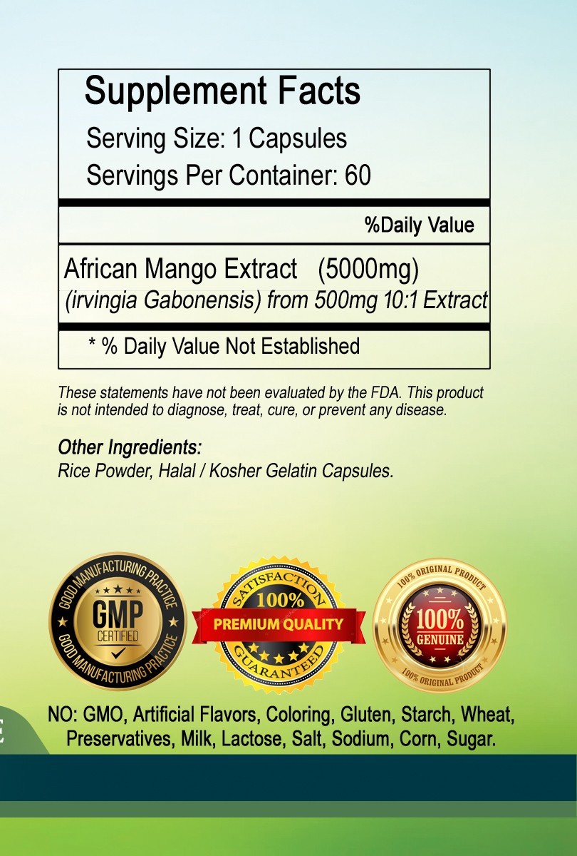 African Mango Extract 5000mg Capsules high potency-best