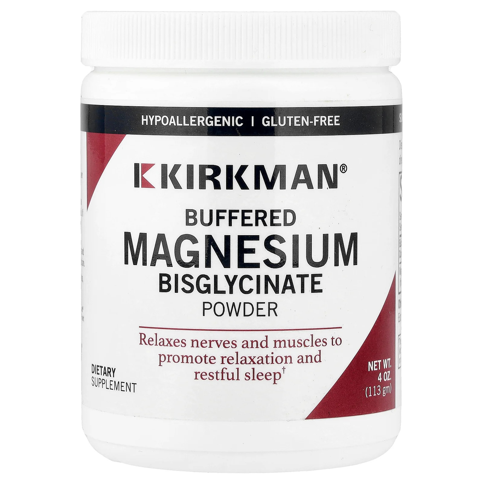 2 X Kirkman Labs, Buffered Magnesium Bisglycinate Powder, 4 oz (113 gm)