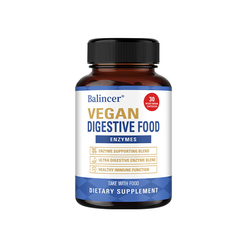 Vegan Digestive Food Enzymes – 120 Vegetarian Capsules, Supports Digestion