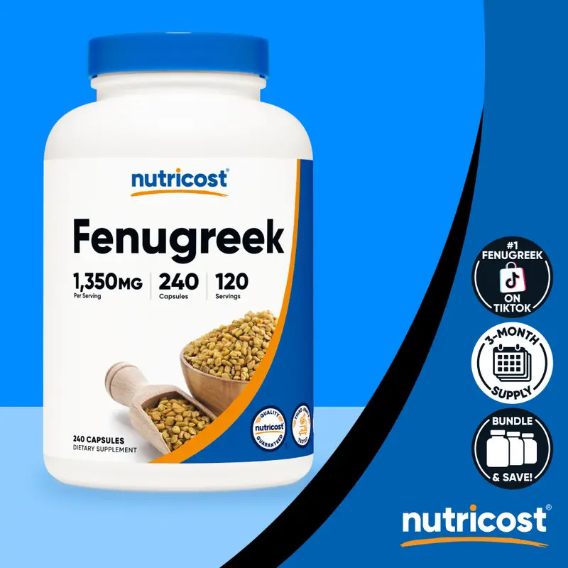 Nutricost Fenugreek Capsules Supplement – 240 Capsules
