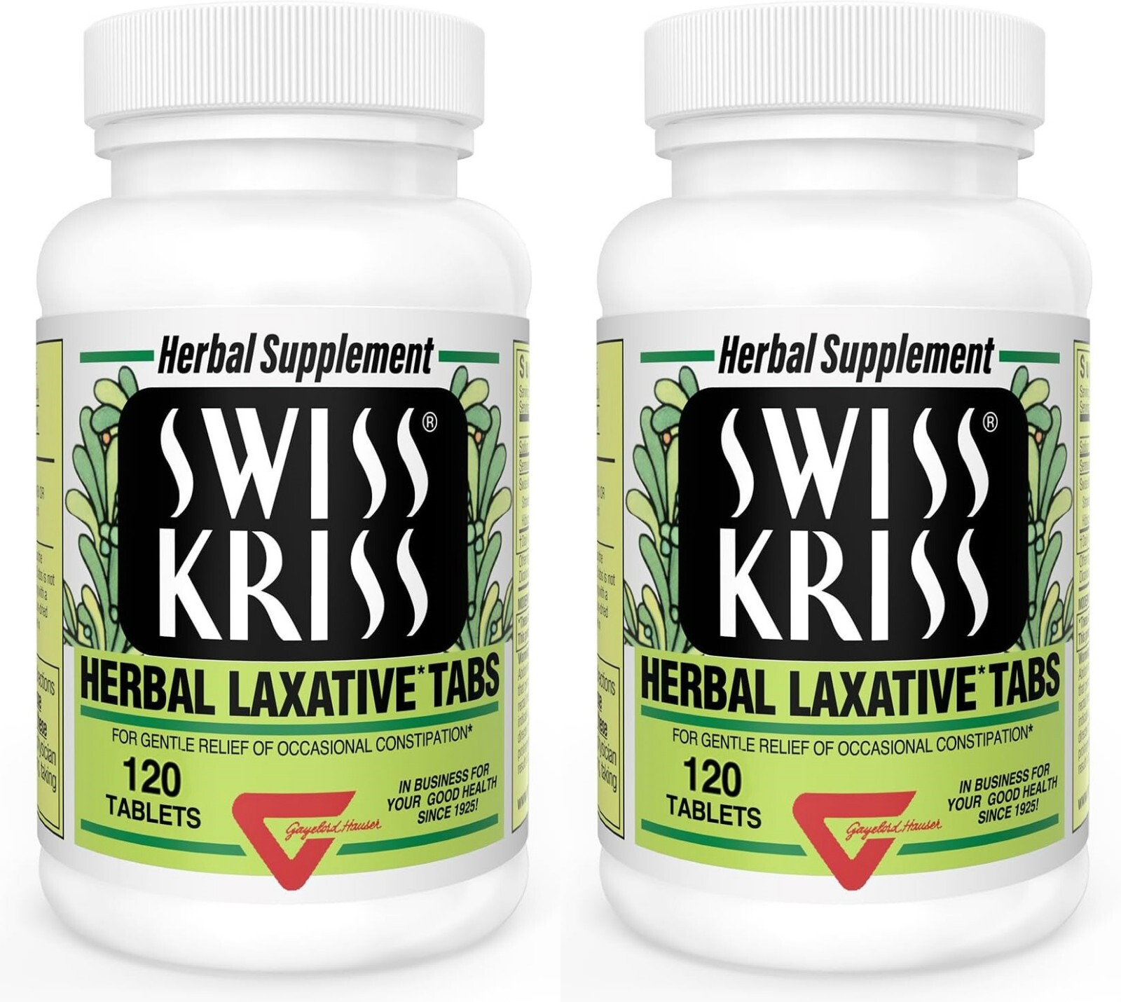 2 Pack (120 + 120 tablets) Swiss Kriss, Herbal Laxative, EXP. 2030