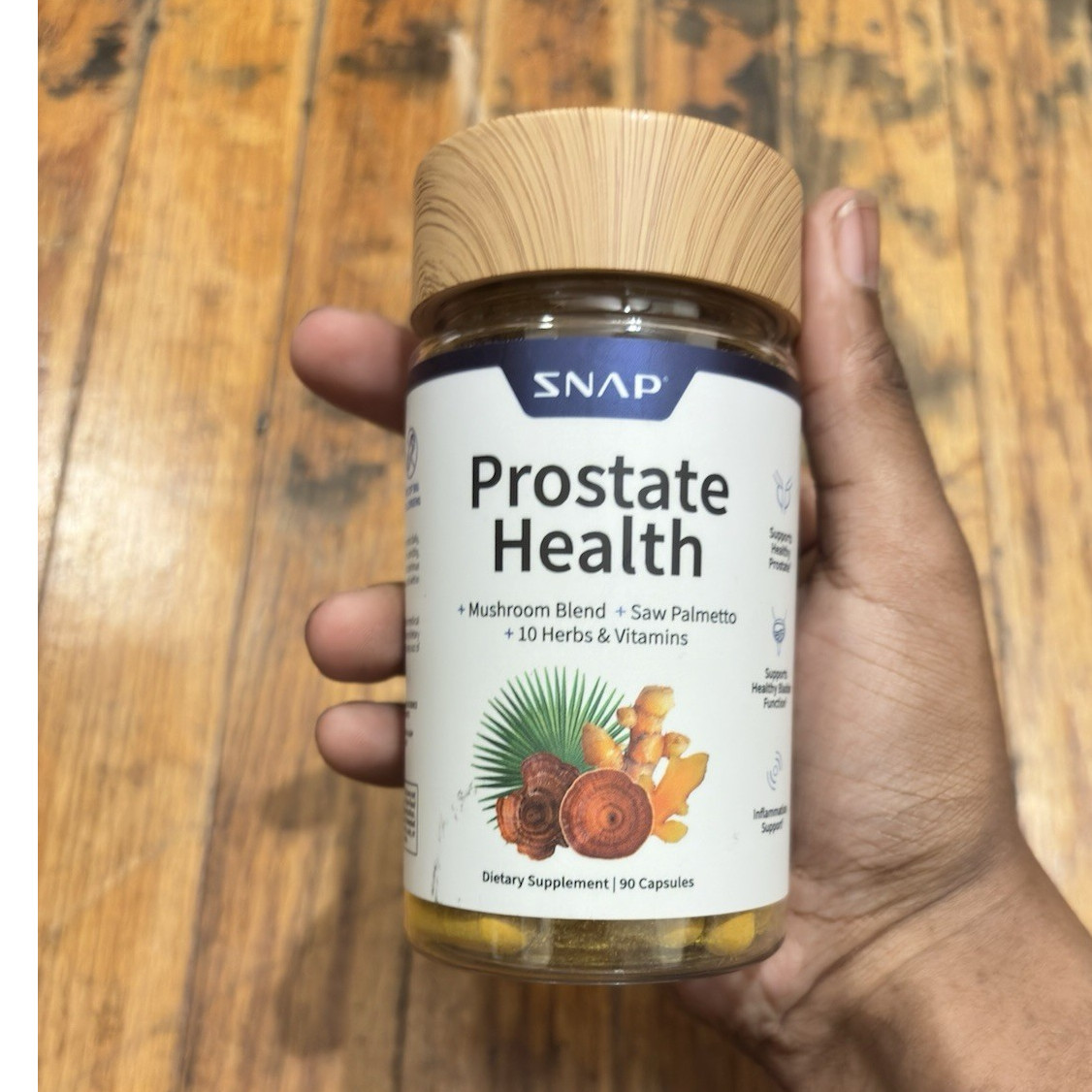 SNAP Prostate Health Mushroom Blend Saw Palmetto Dietary Supplement 90 Capsules
