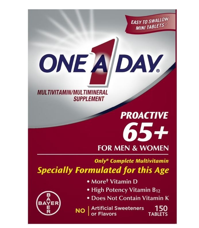 One A Day Proactive 65 Plus Multivitamins Supplement 150 Tablets Men Women 65+