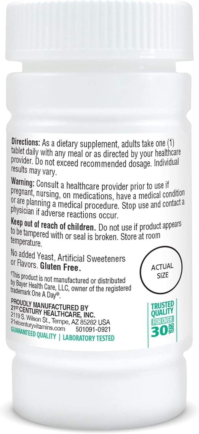100 Count Gluten-Free Multivitamin Tablets – One Tablet Daily for Optimal Health