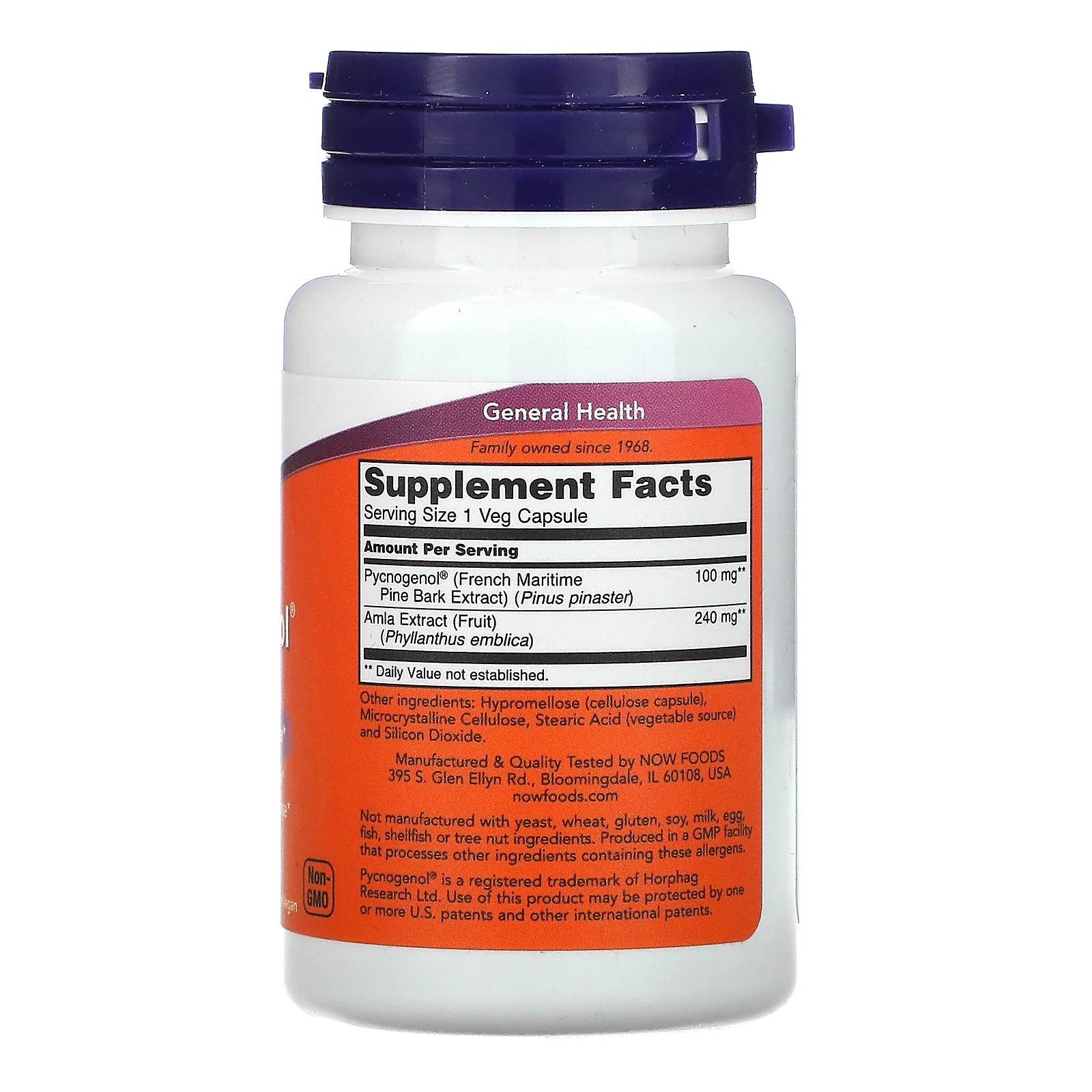 2 X NOW Foods, Pycnogenol� With Amla, 60 Veg Capsules