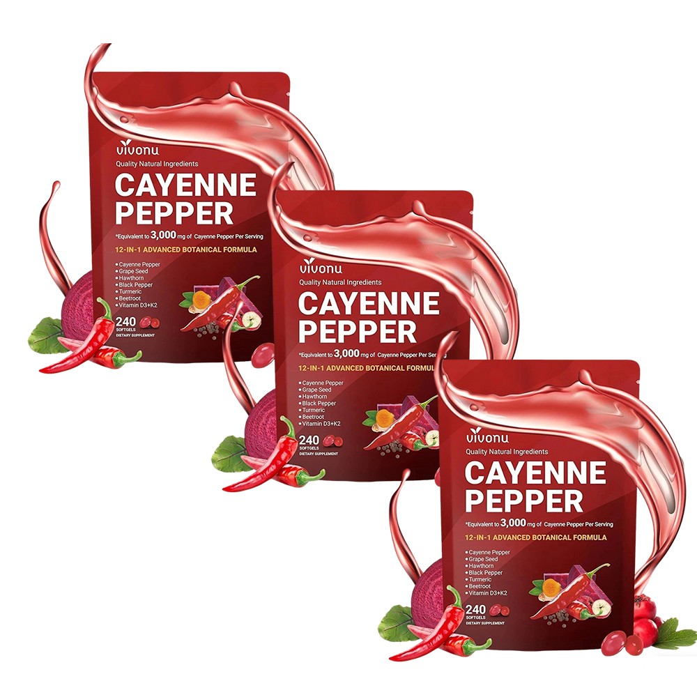 240 Softge /1-3 Bags Supplement, Softgels Cayenne Pepper Supports Leg Vein