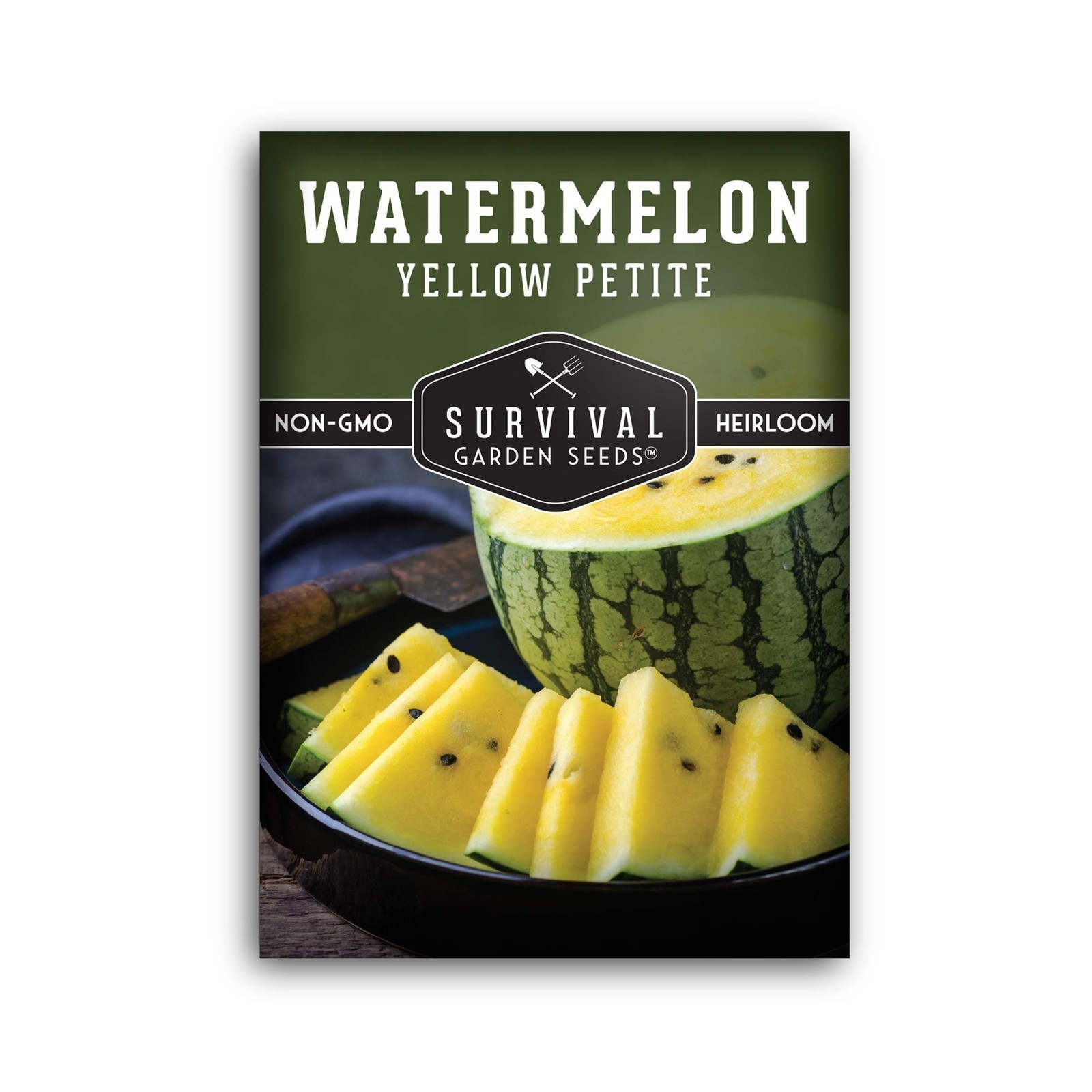 Yellow Petite Watermelon Seed for Planting 1Pack w/Instructions Non-GMO Heirloom