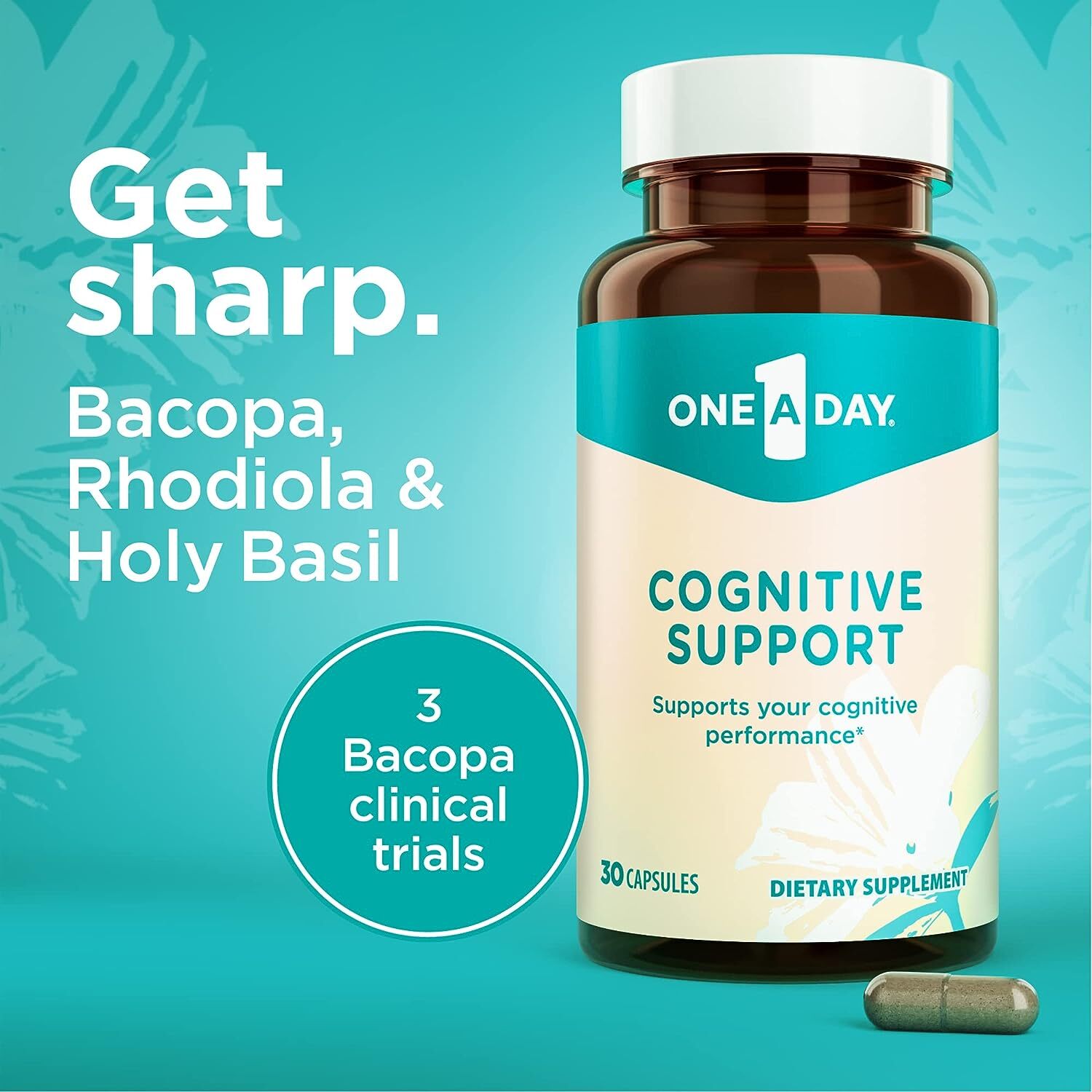 ONE A DAY Cognitive Supplement Memory and Focus Supplements Adults 30 Capsules